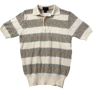 Vintage Claybrooke‎ Polo Shirt Men’s L 80s Retro Striped Knit Short Sleeve